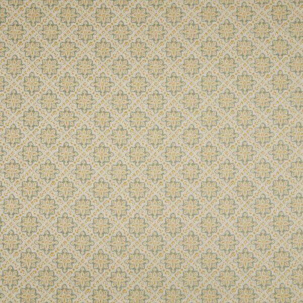 Goa Fabric - Turmeric by green geometric woven fabric from iLiv