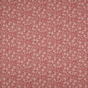 red botanical jacquard fabric from iLiv