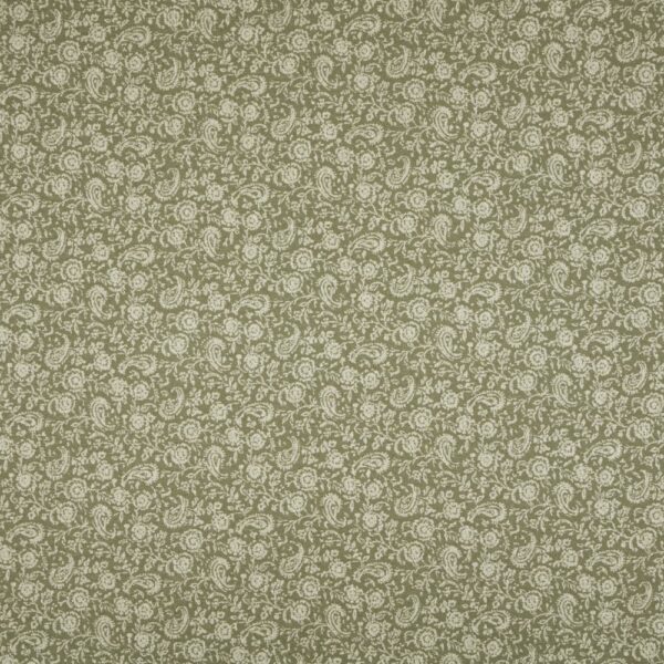 Shimla Fabric - Thyme by green botanical jacquard fabric from iLiv