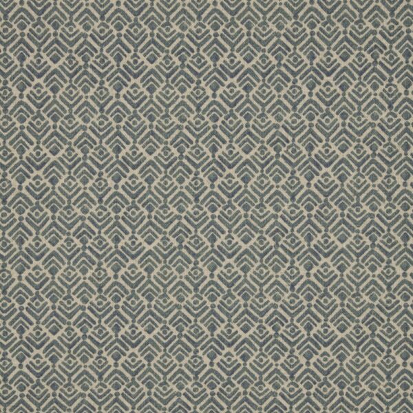 Nexara Fabric - Aquarelle by blue geometric cotton fabric from iLiv