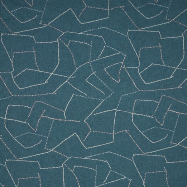 Odyssey Fabric - Aquarelle by blue contemporary embroideried fabric from iLiv