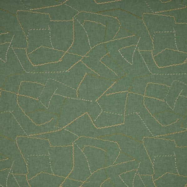 Odyssey Fabric - Cedar by green contemporary embroideried fabric from iLiv