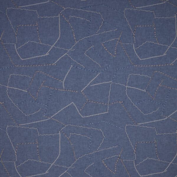 Odyssey Fabric - Marine by blue contemporary embroideried fabric from iLiv