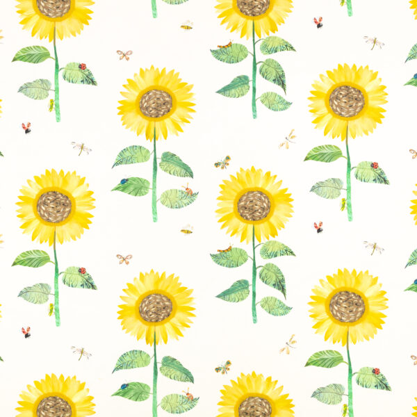 Sunny Sunflowers Fabric - 1 by green children's printed fabric from Villa Nova