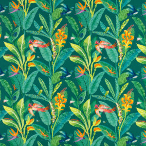 green children's printed fabric from Villa Nova