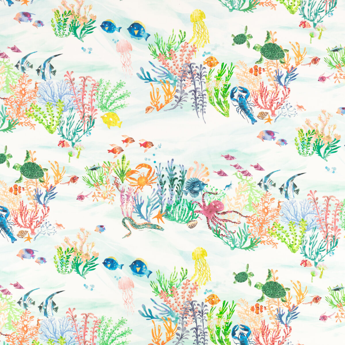 Coral Kingdom Fabric - 1 by multicolour children's printed fabric from Villa Nova