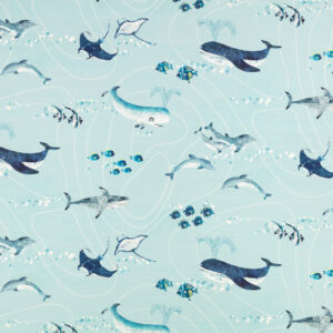 blue children's printed fabric from Villa Nova