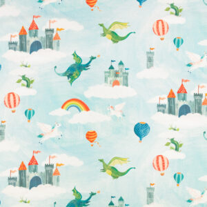 blue children's printed fabric from Villa Nova