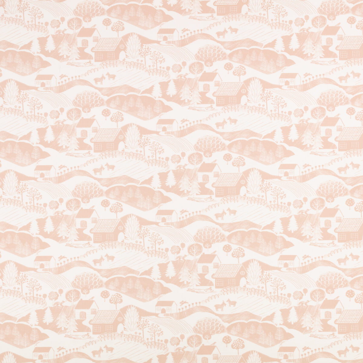 Far Far Away Fabric - Blush by pink children's printed fabric from Villa Nova