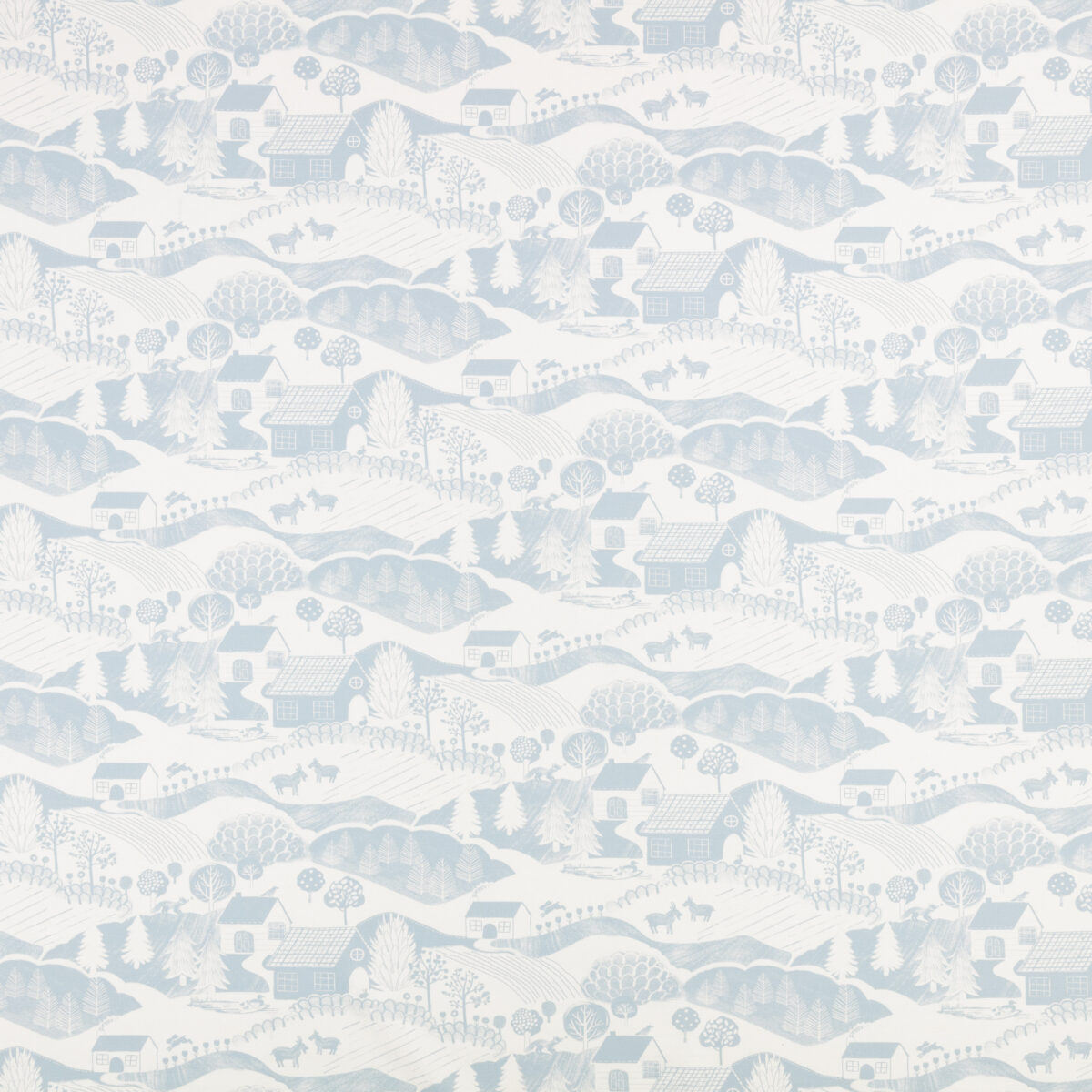 Far Far Away Fabric - Fjord by blue children's printed fabric from Villa Nova