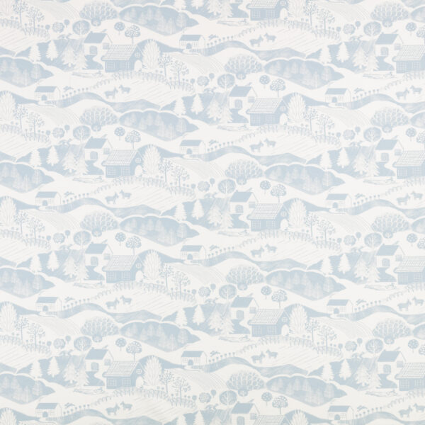 Far Far Away Fabric - Fjord by blue children's printed fabric from Villa Nova