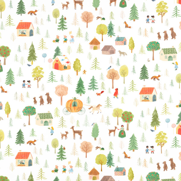 Fairytale Forest Fabric by multicolour children's printed fabric from Villa Nova