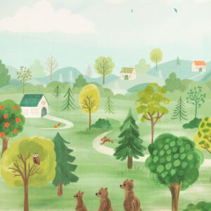 green children's printed fabric from Villa Nova