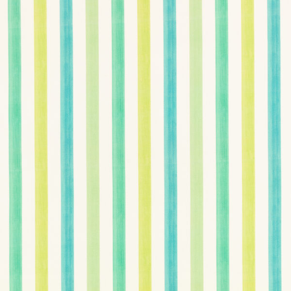 Candy Cane Fabric - Rainforest by blue striped printed fabric from Villa Nova