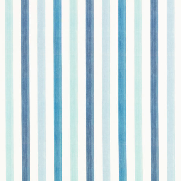 Candy Cane Fabric - Ocean by blue striped printed fabric from Villa Nova