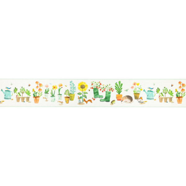Garden Grow Border - 1 by multicolour children's wallpaper from villa nova