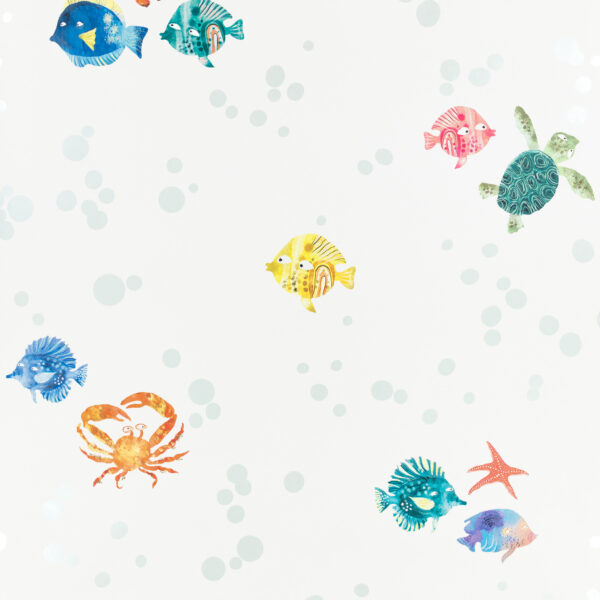 Something Fishy Wallcovering - 1 by multicolour animal wallpaper from villa nova