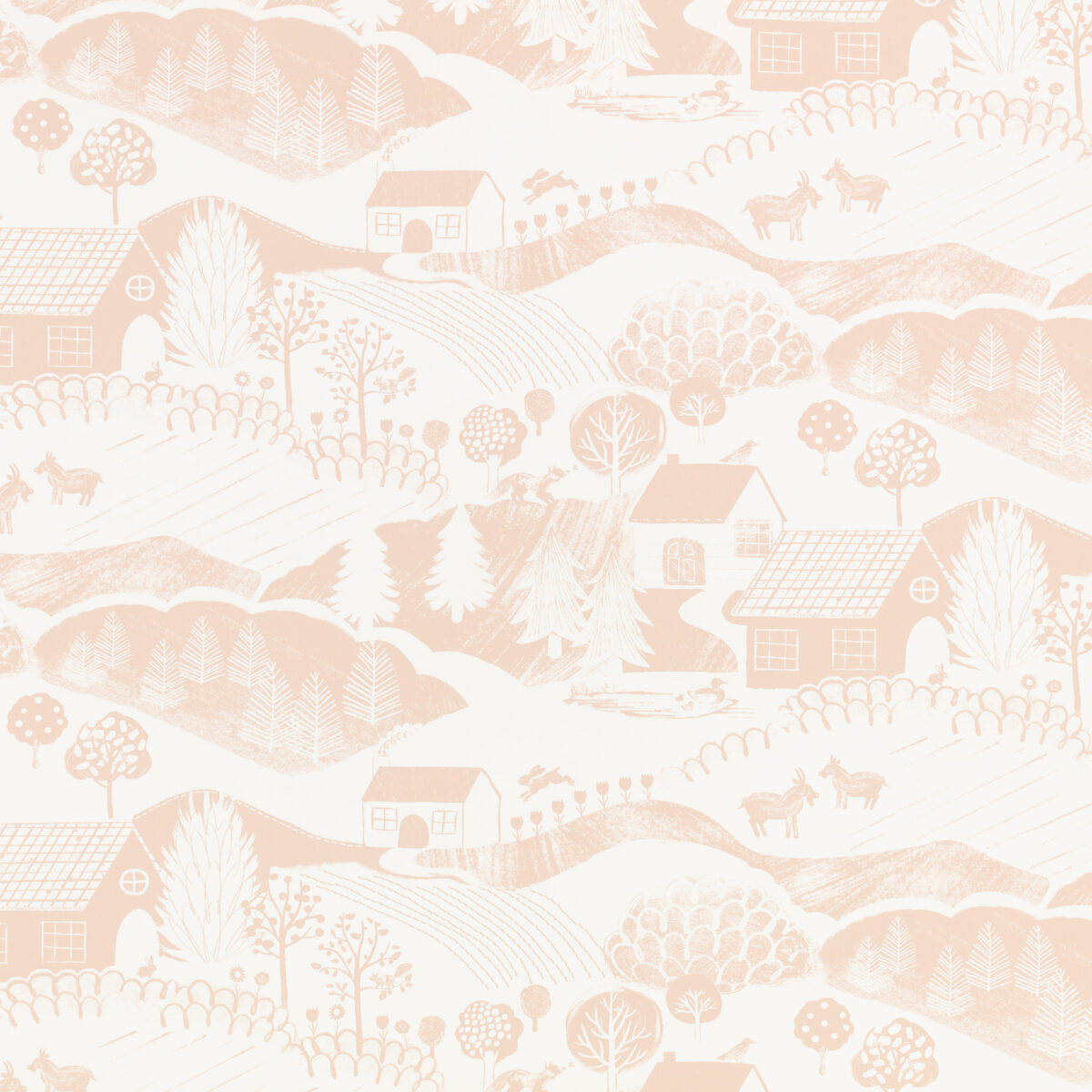 Far Far Away Wallcovering - Blush by orange children's wallpaper from villa nova