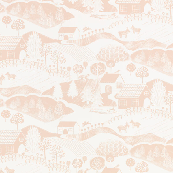 orange children's wallpaper from villa nova