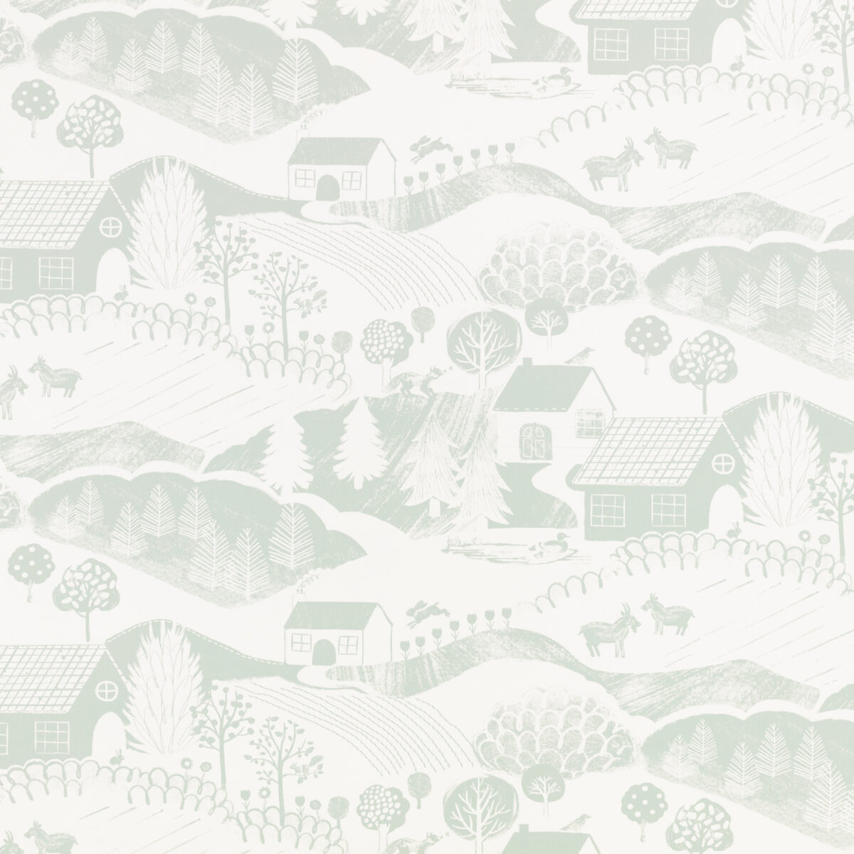 Far Far Away Wallcovering - Glade by green children's wallpaper from villa nova