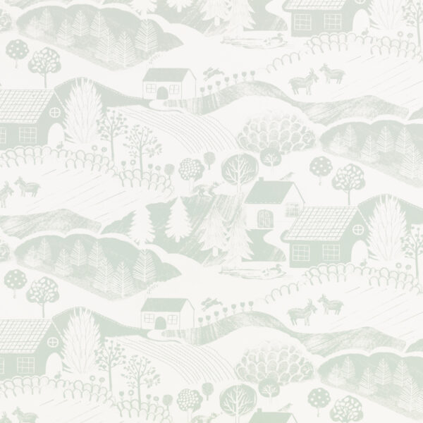 Far Far Away Wallcovering - Glade by green children's wallpaper from villa nova
