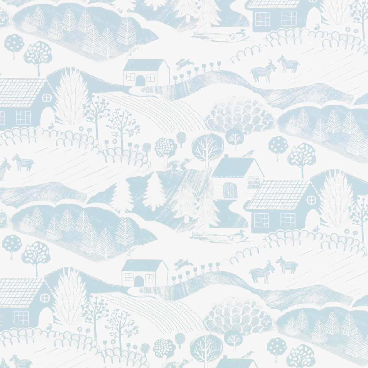 Far Far Away Wallcovering - Fjord by blue children's wallpaper from villa nova
