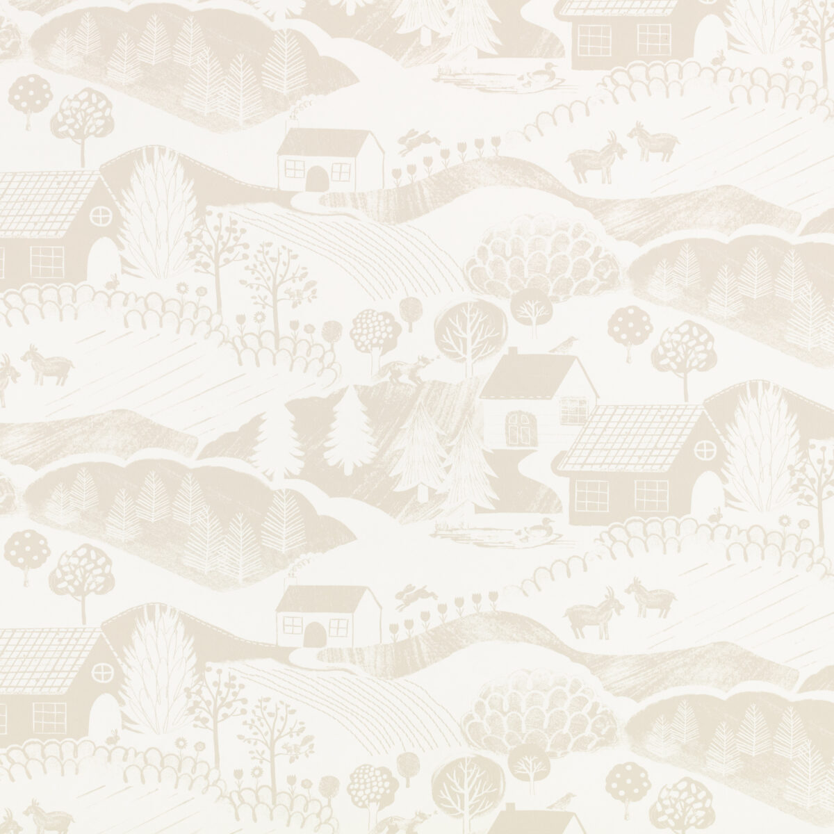 Far Far Away Wallcovering - Birch by neutral children's wallpaper from villa nova