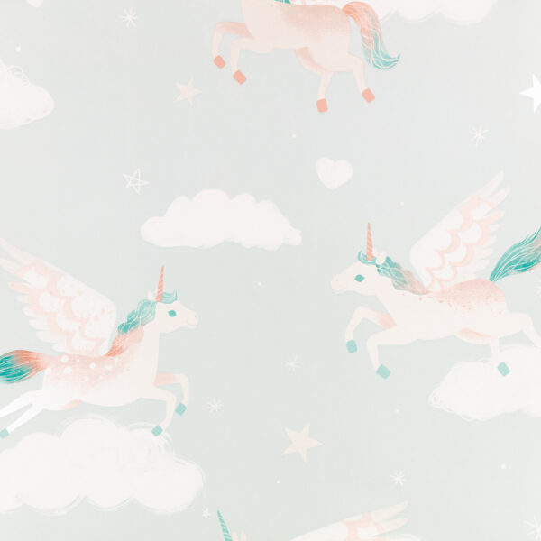Dancing Unicorns Wallcovering - 1 by multicolour children's wallpaper from villa nova