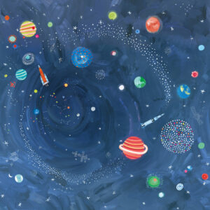 blue children's wallpaper from villa nova