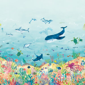 blue children's wallpaper from villa nova