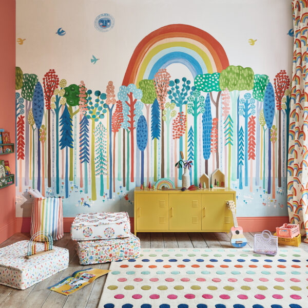 Rainbow Forest Wall Mural - 1 from