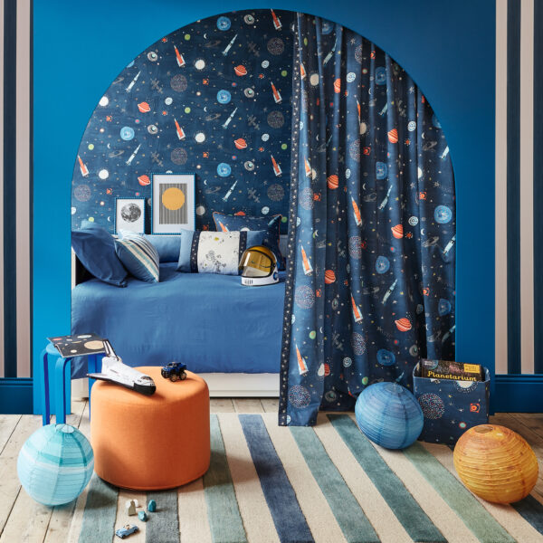 Candy Stripe Wallcovering - Night by Candy Stripe Wallcovering - Night from
