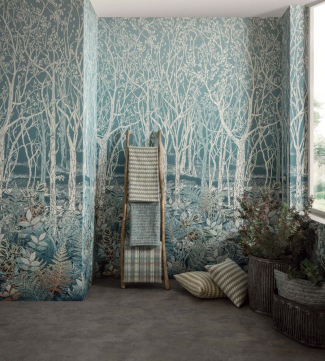 How The Seasons Inspire Interiors: Winter by Osborne and Little - Sylvania Wallpaper – Mint/Teal