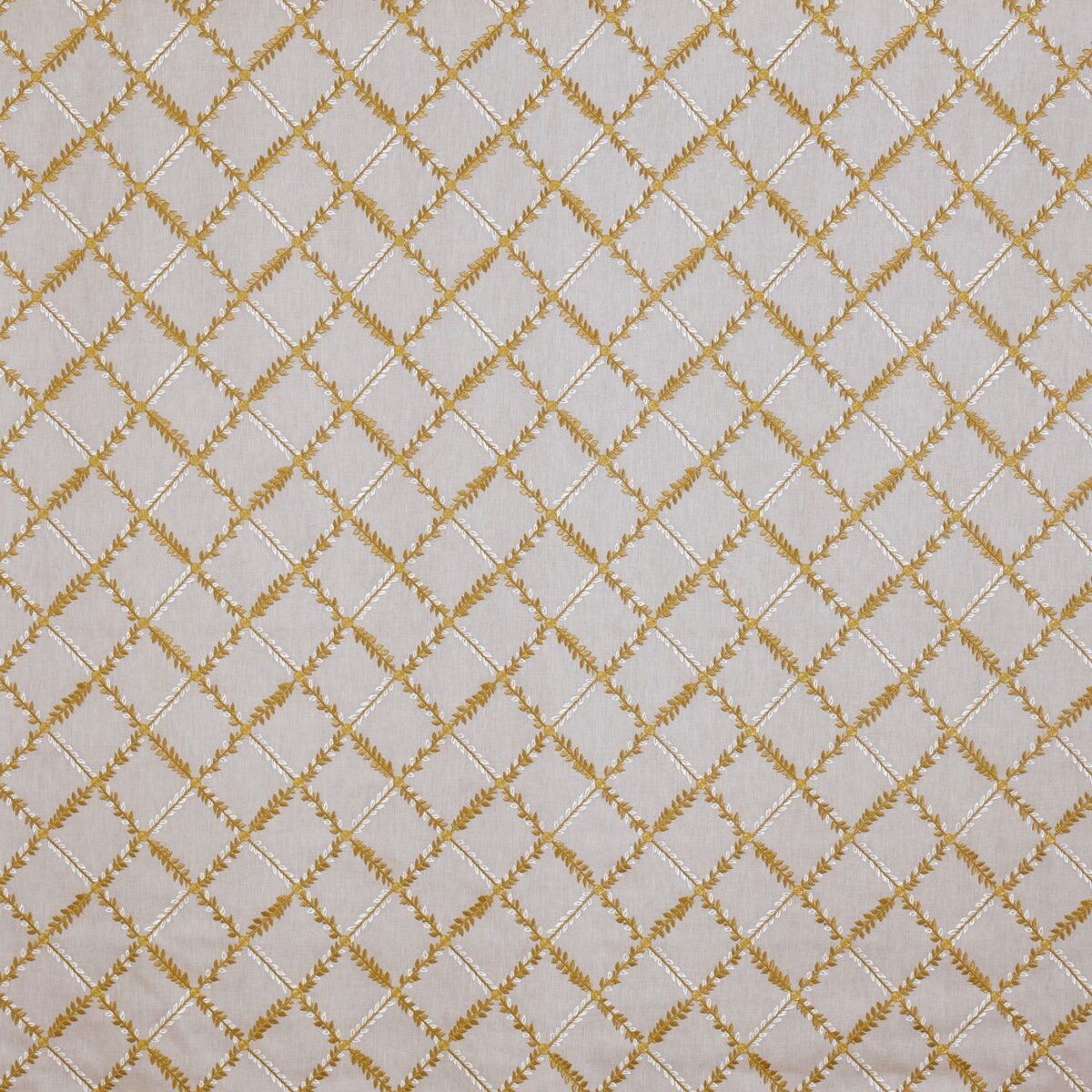 Gianna Fabric - Antique by yellow geometric embroideried fabric from Prestigious Textiles
