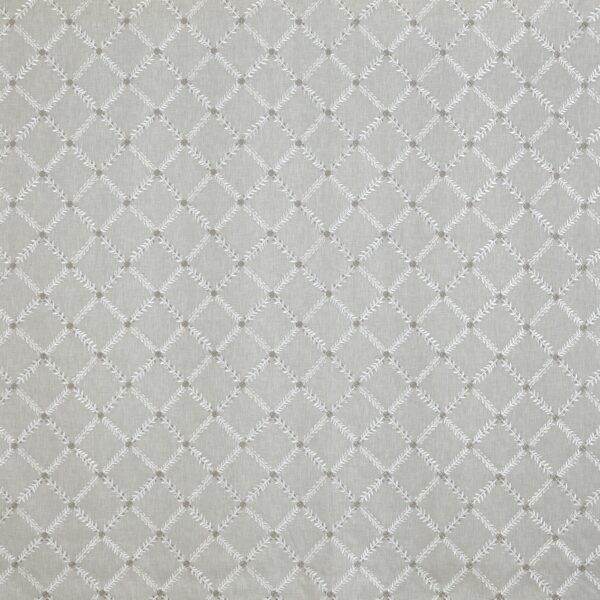 Gianna Fabric - Feather by black-grey geometric embroideried fabric from Prestigious Textiles