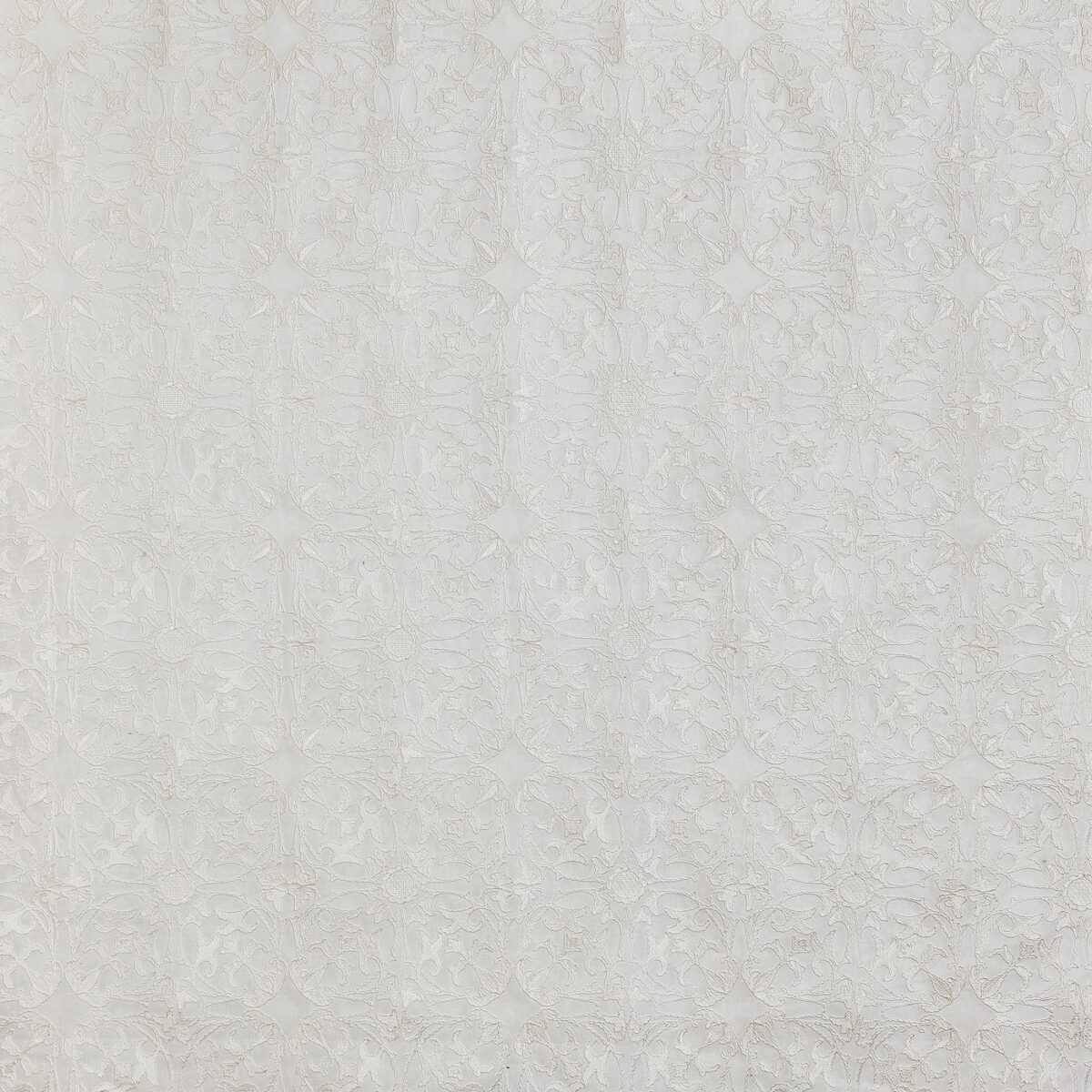 Opera Fabric - Alabaster by white traditional embroideried fabric from Prestigious Textiles