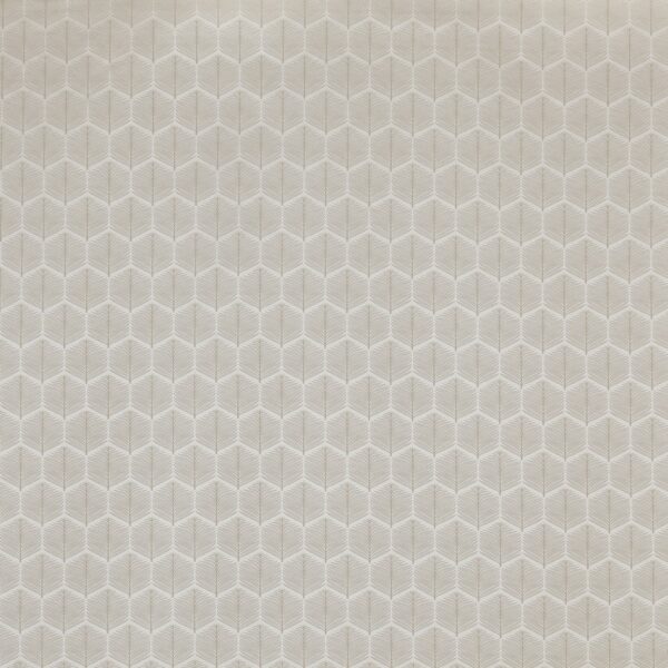 Puccini Fabric - Oyster by white botanical jacquard fabric from Prestigious Textiles