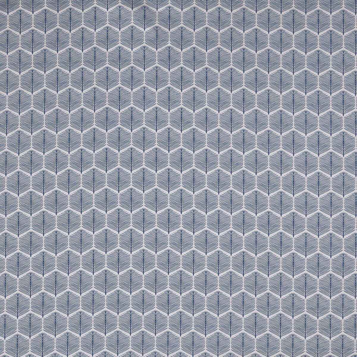 Puccini Fabric - Navy by blue botanical jacquard fabric from Prestigious Textiles