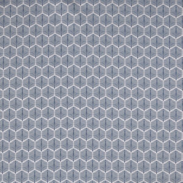 Puccini Fabric - Navy by blue botanical jacquard fabric from Prestigious Textiles