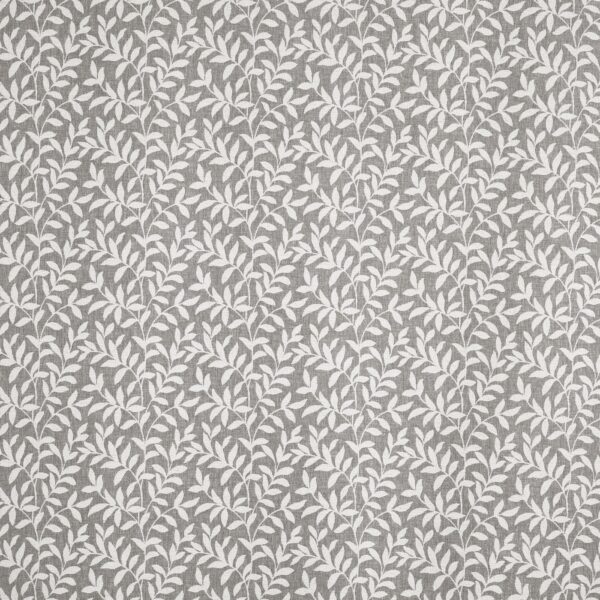 Ravel Fabric - Feather by black-grey botanical jacquard fabric from Prestigious Textiles
