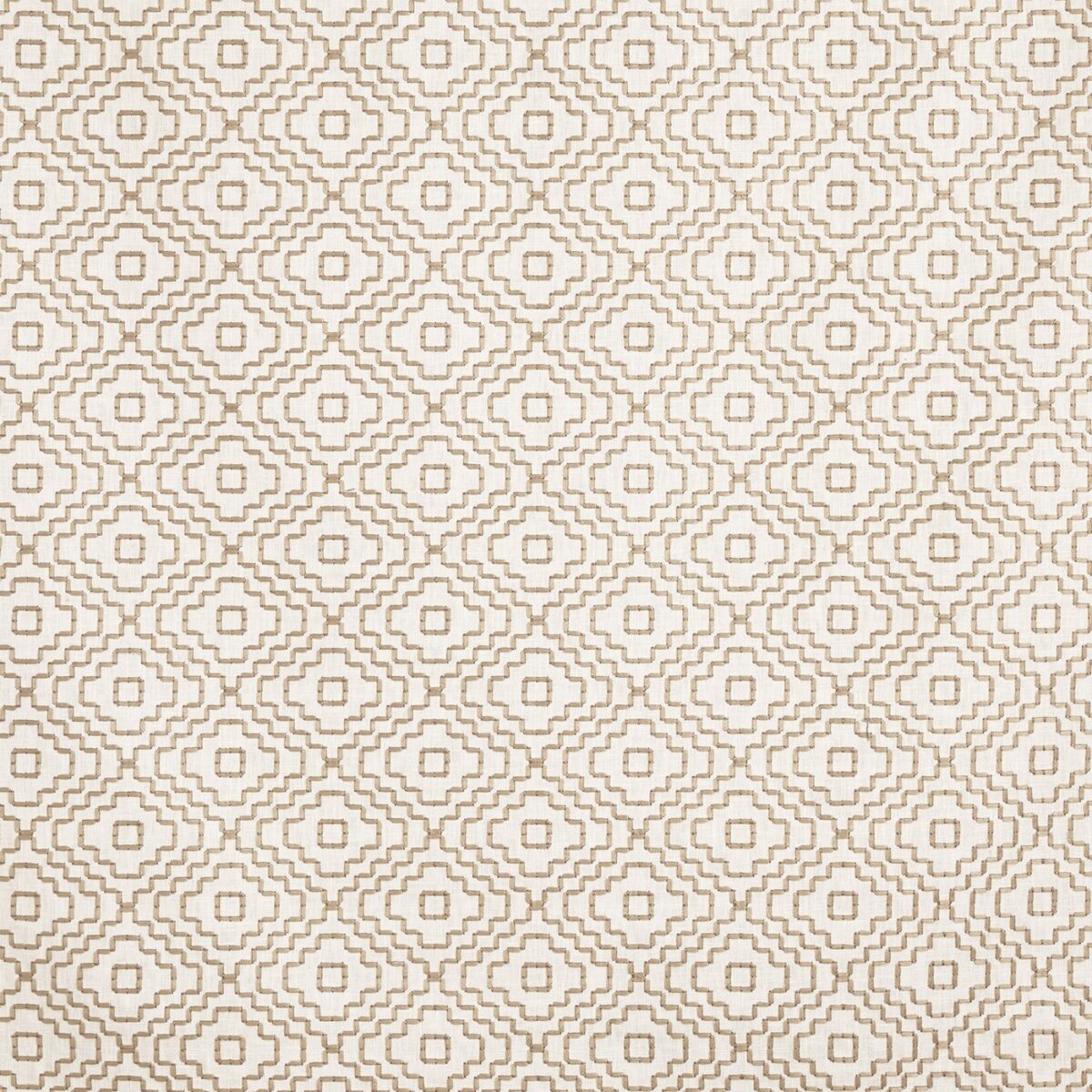 Castelli Fabric - Husk by neutral geometric embroideried fabric from Prestigious Textiles