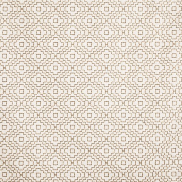 neutral geometric embroideried fabric from Prestigious Textiles