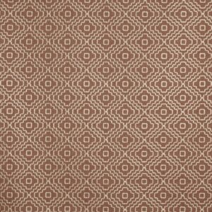 red geometric embroideried fabric from Prestigious Textiles