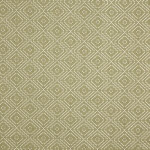 green geometric embroideried fabric from Prestigious Textiles