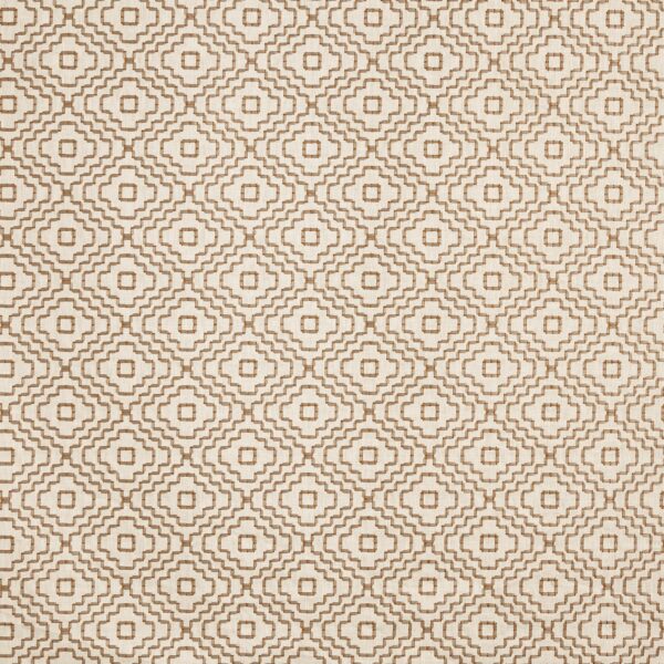Castelli Fabric - Honey by yellow geometric embroideried fabric from Prestigious Textiles