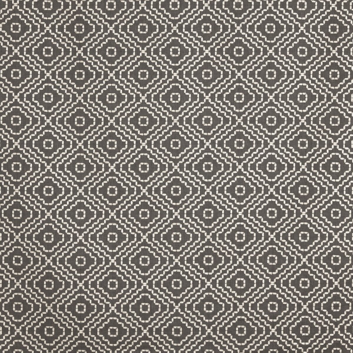 Castelli Fabric - Storm by black-grey geometric embroideried fabric from Prestigious Textiles