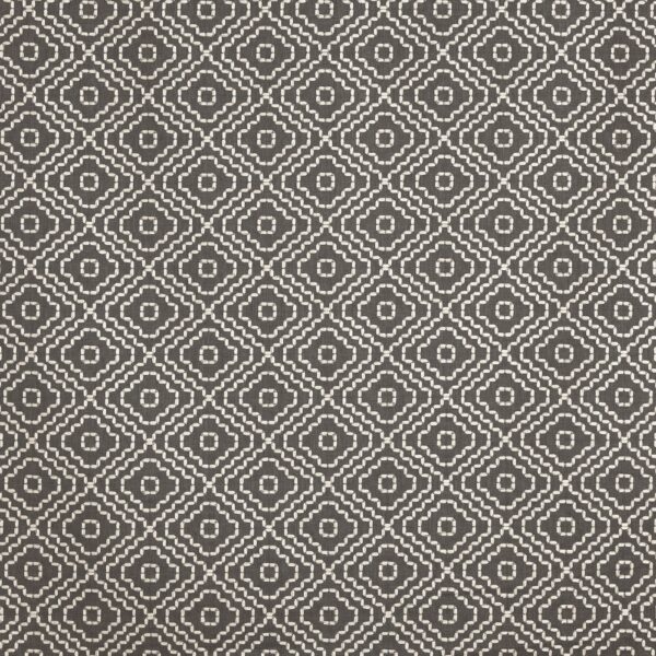 black-grey geometric embroideried fabric from Prestigious Textiles