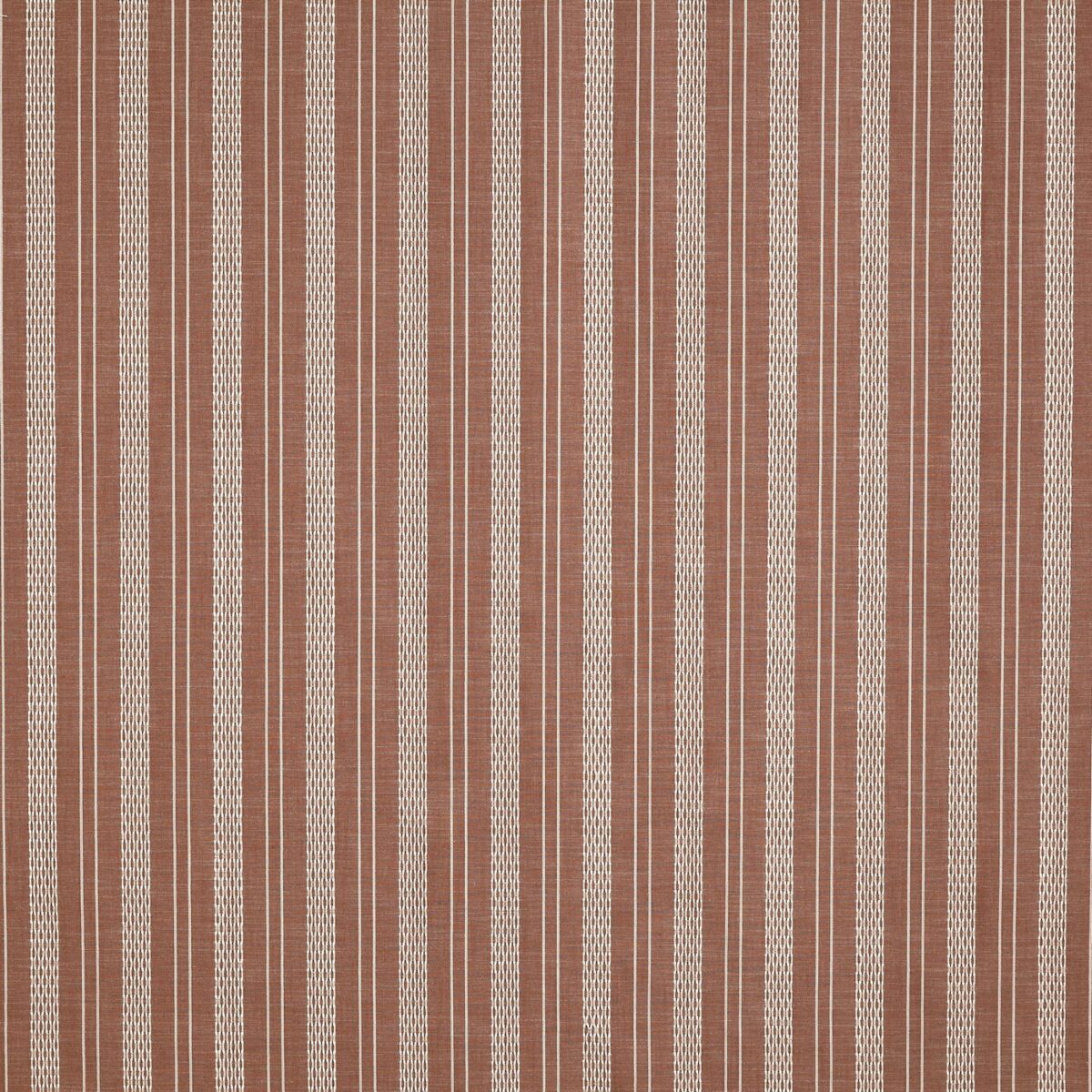 Form Fabric - Redwood by red striped embroideried fabric from Prestigious Textiles