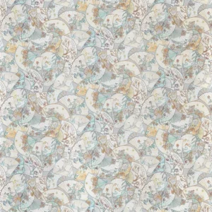 Fanfare Fabric - Grey / Aqua / Sand