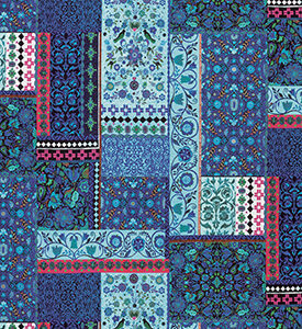 blue misc linen fabric from Matthew Williamson